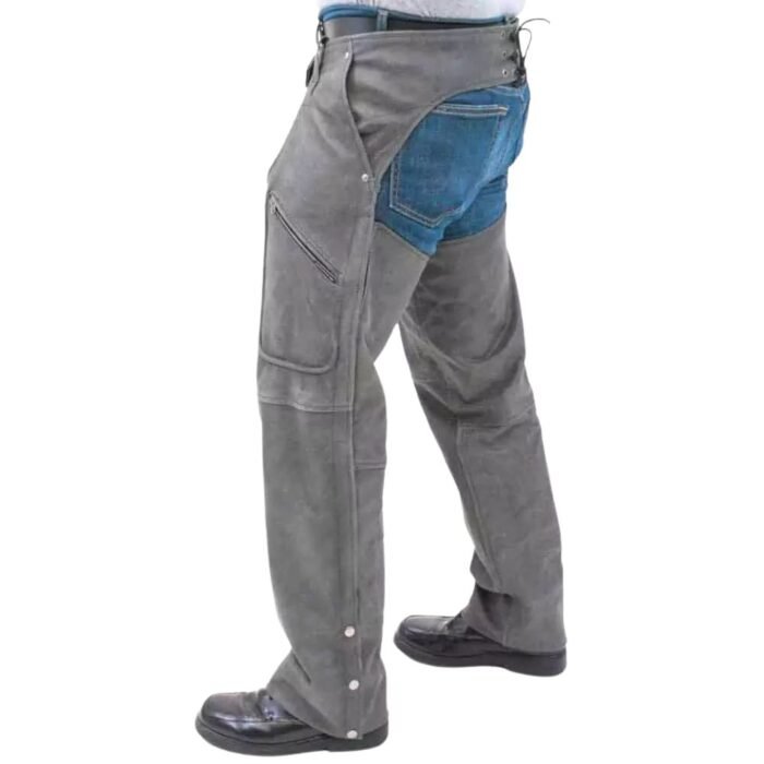 Gray Leather Motorcycle Chaps A Bold Choice for Men