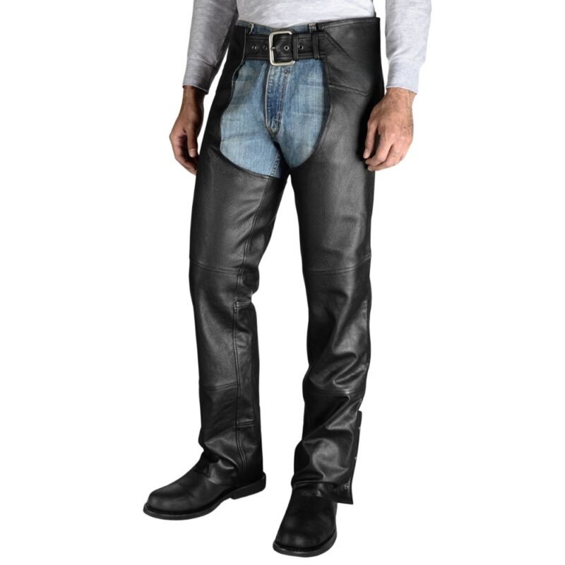 Ride in Confidence Premium Men's Black Leather Chaps