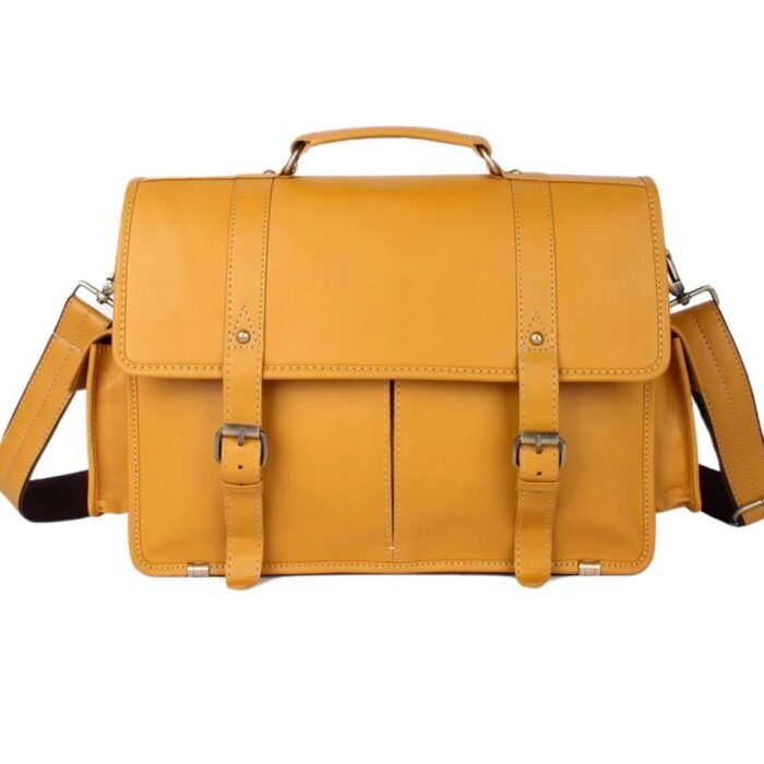 stylish leather bag yellow​