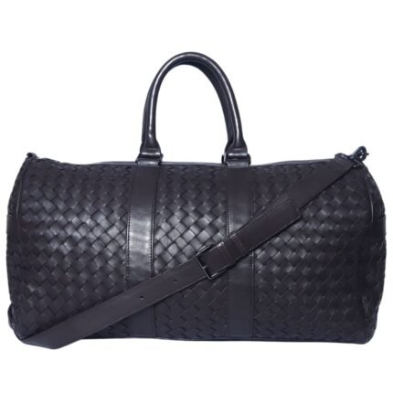 duffle bag black leather​