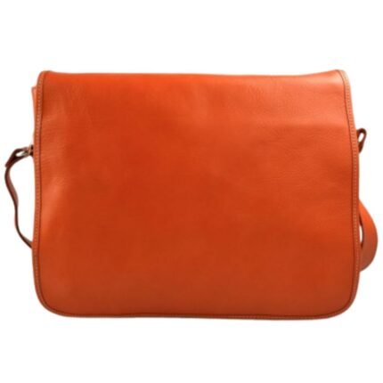 orange leather laptop bag