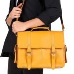 elegant leather bag yellow