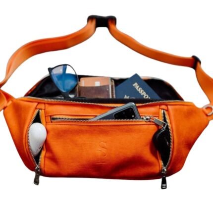 orange cross body bag mens leather​