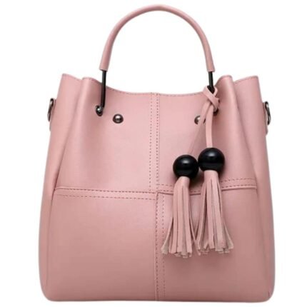 women pink handbag leather