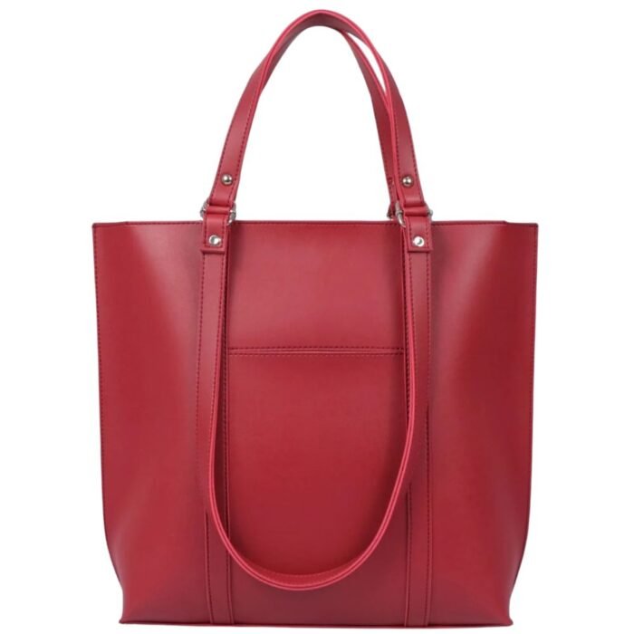 stylish women's red tote bag